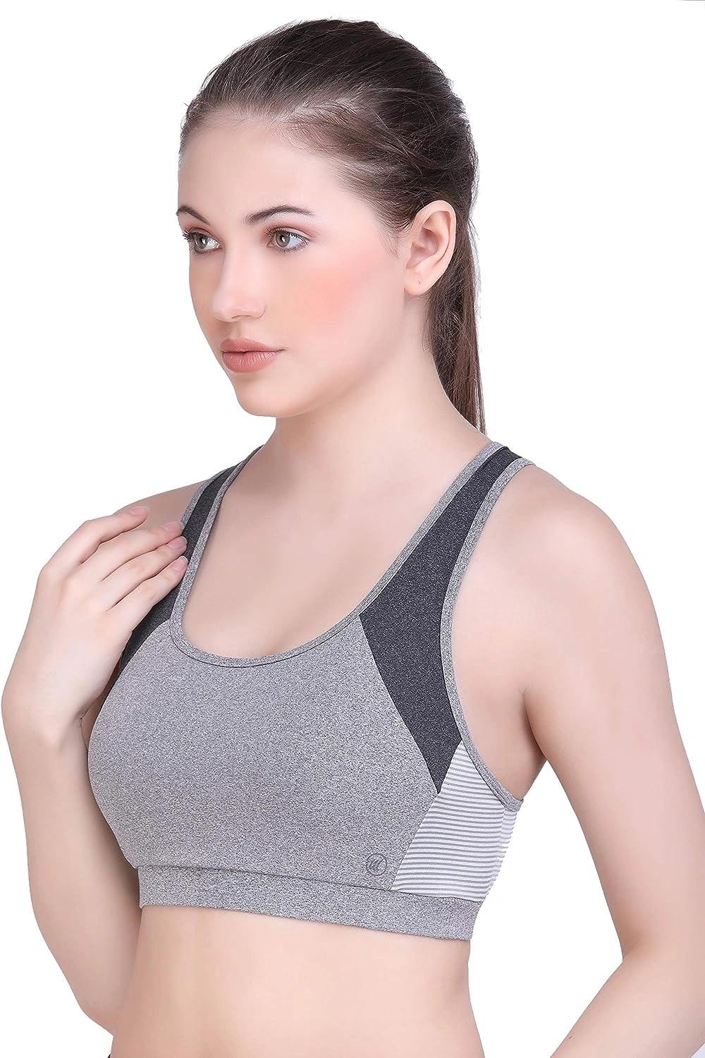 LAASA SPORTS MEDIUM IMPACT TRAINING SPORTS BRA-XXL-Light Grey-6