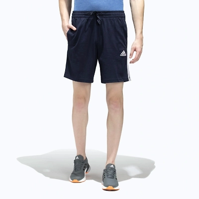 ADIDAS 3-STRIPES SJ MEN'S SHORTS: Comfortable Cotton-Polyester Shorts for Everyday Wear and Relaxation-Black-S-3