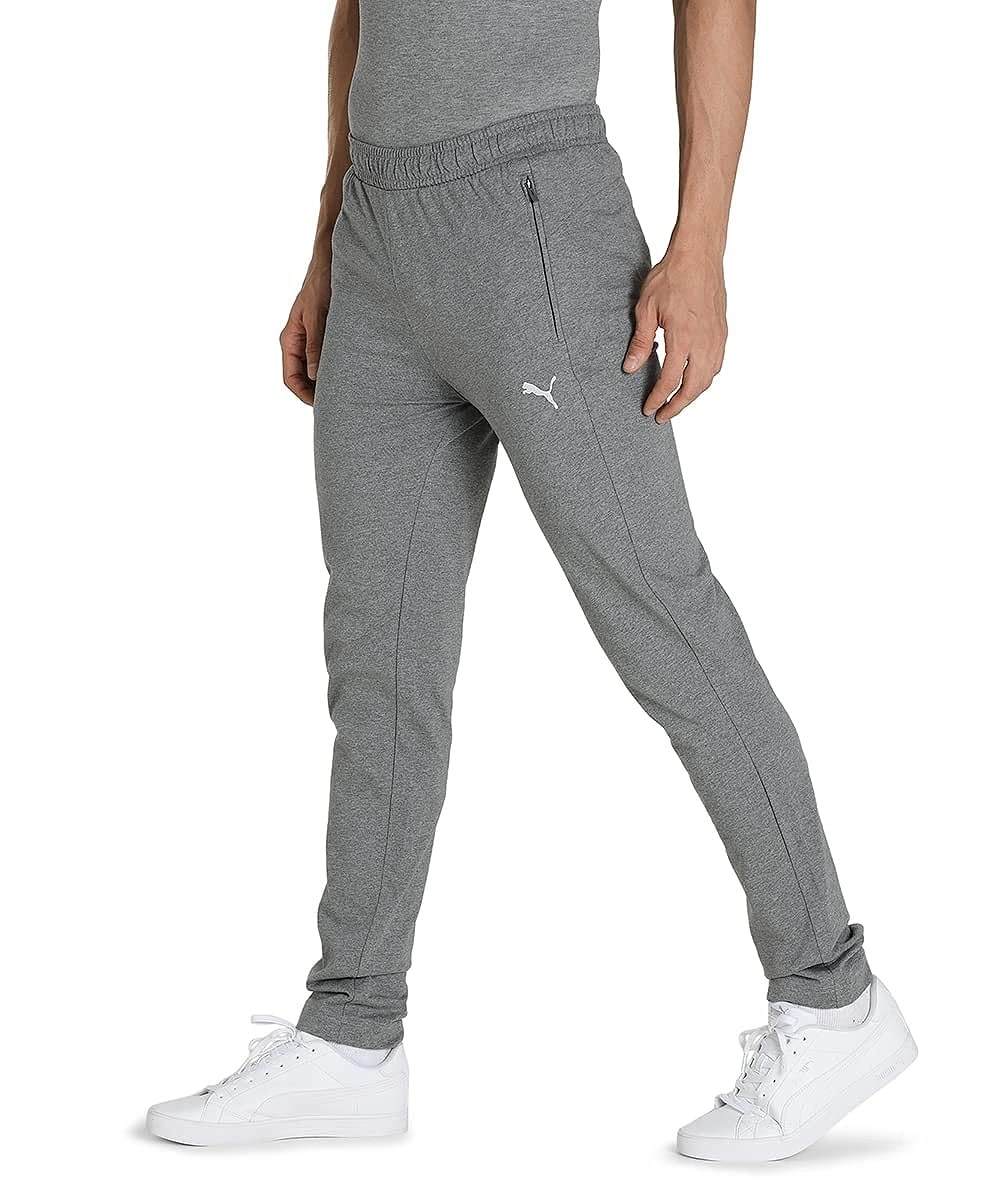 Puma Zippered Knitted Slim Fit Men's Jersey Sweat Pants-L-Grey-6