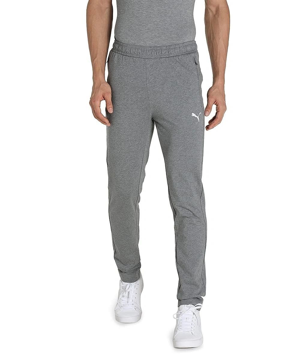 Puma Zippered Knitted Slim Fit Men's Jersey Sweat Pants-Grey-M-1