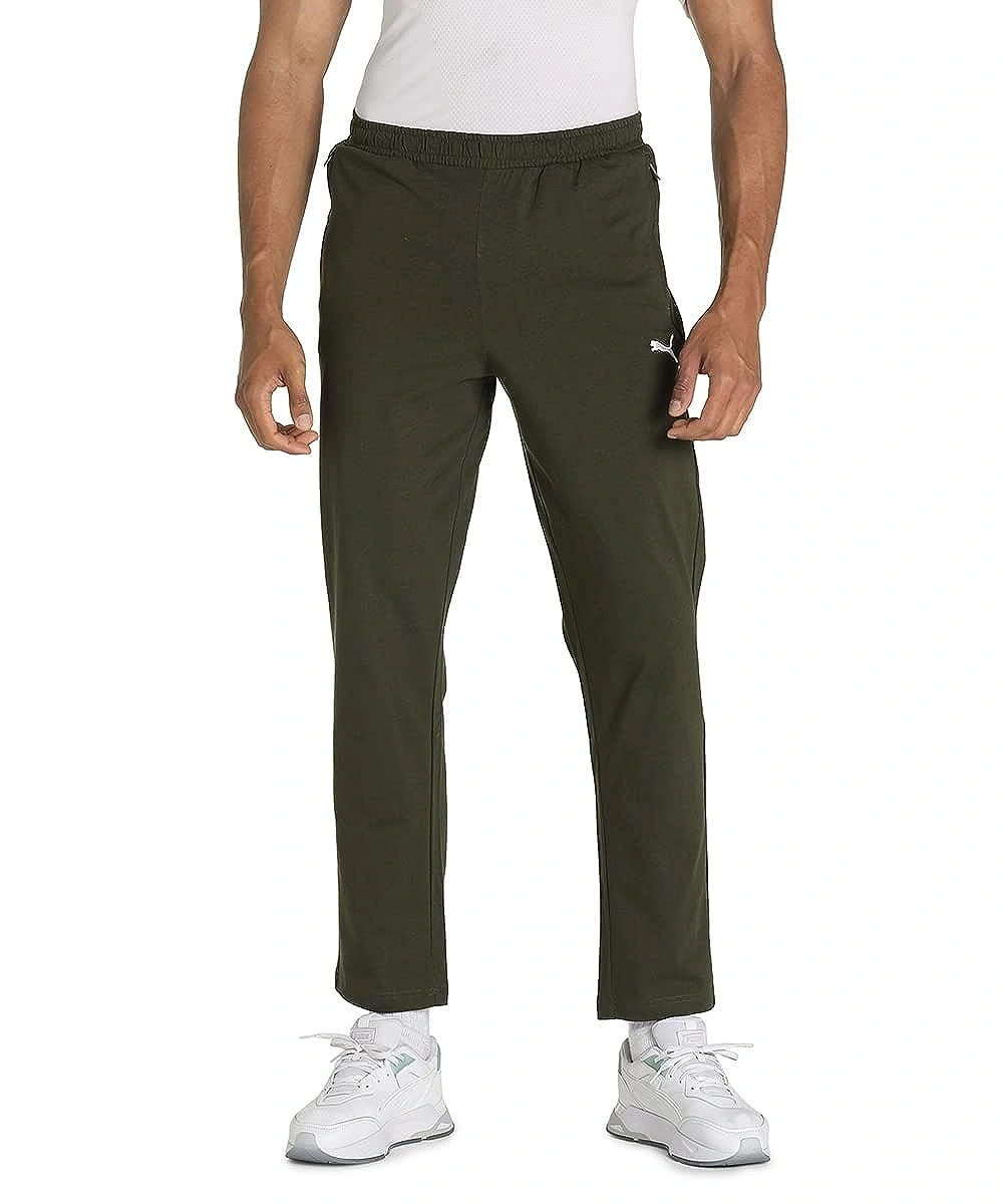 Puma Zippered Knitted Slim Fit Men's Jersey Sweat Pants-Green-M-1