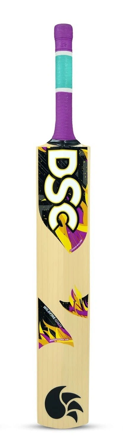 DSC Wildfire Ignite Kashmir Willow Cricket Bat for Tennis Ball Cricket: Mid-Blade Design and Perfect Balance for Powerful Strokes-FS-1