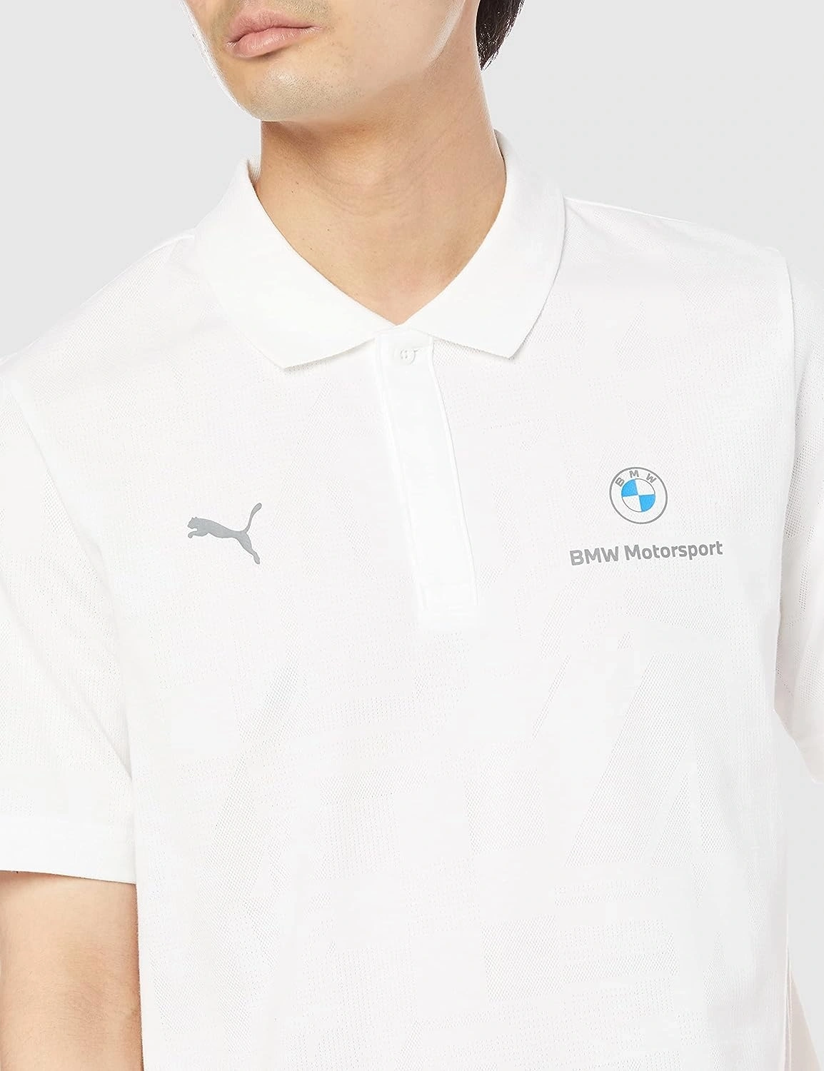 Puma BMW M Motorsport Jacquard Men's Polo Shirt-White-L-6