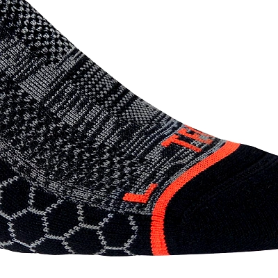 TEGO Drill Ankle Nylon-Coolmax Socks (1pair)-BLACK-ORANGE-S-4