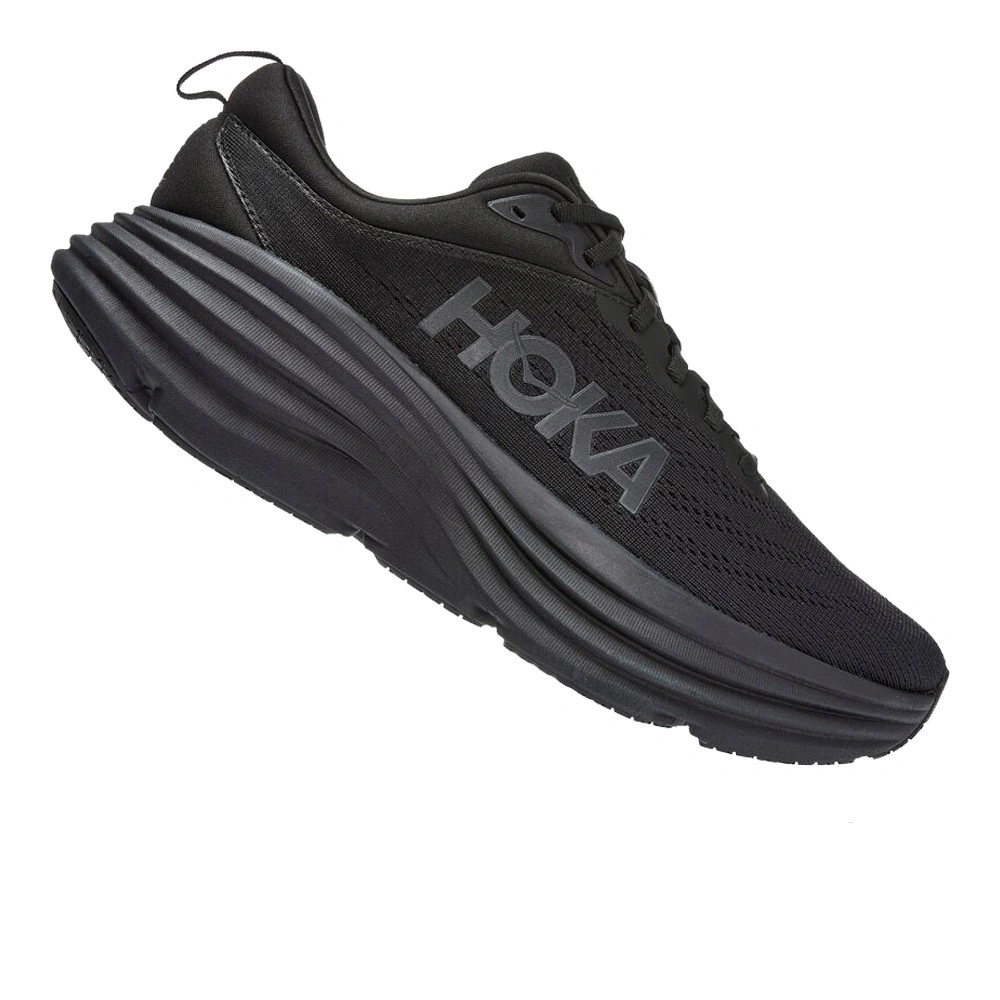 HOKA Bondi 8 Cushioned Road Running Shoe-BLACK / BLACK-9-2