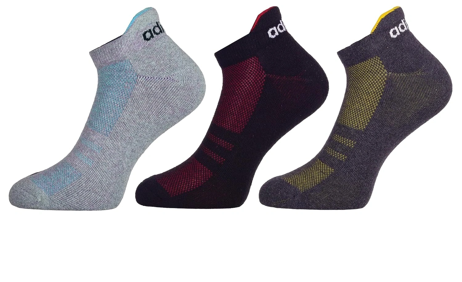 Adidas Women's Low Cut Cotton Blend Socks (Pack of 3): All-Season Comfort and Style with a Lightweight, Breathable Design-LT-GREY-MEL-BLACK-AN-MEL-1