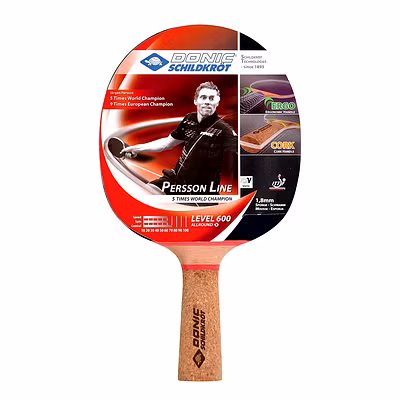DONIC Person 600 All-Rounder Table Tennis Bat with Prestige Rubber and Ergonomic Cork Handle for Comfortable Play-45824