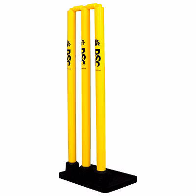 DSC Plastic Cricket Stumps Set with Rubber Base: Complete Set of 6 Stumps and 4 Balls for Club and Team Cricket Matches-2