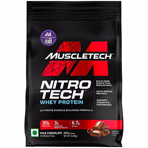 MuscleTech NitroTech Whey Protein, 4 kg (8.8 lb), Milk Chocolate