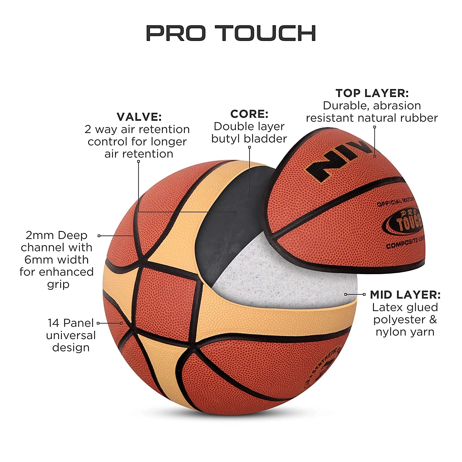 Nivia Pro Touch Basketball-6-5