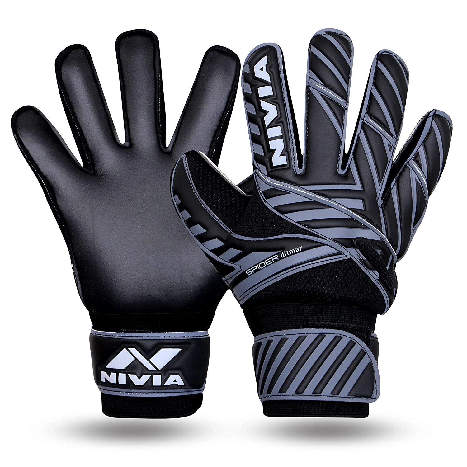 NIVIA Spider Football GoalKeeper Gloves-BLACK-L-1