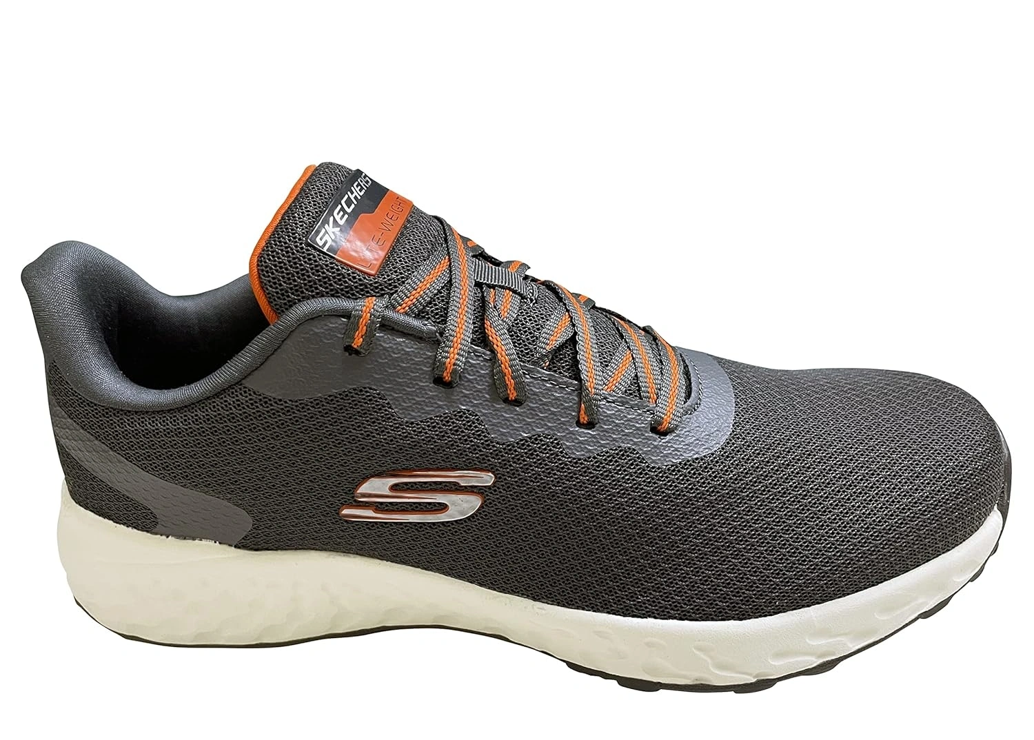 Skechers TERRENEX Men's Sports Running Shoe-10-CHARCOAL/ORANGE-4