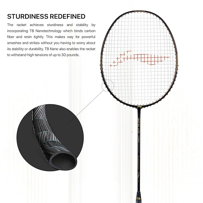 Li-Ning Wind Lite Stealth Carbon Fibre Badminton Racquets-FS-BLACK/BRONZE-2