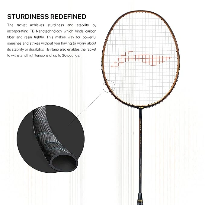 Li-Ning Wind Lite Stealth Carbon Fibre Badminton Racquets-FS-CHARCOAL/COPPER-2