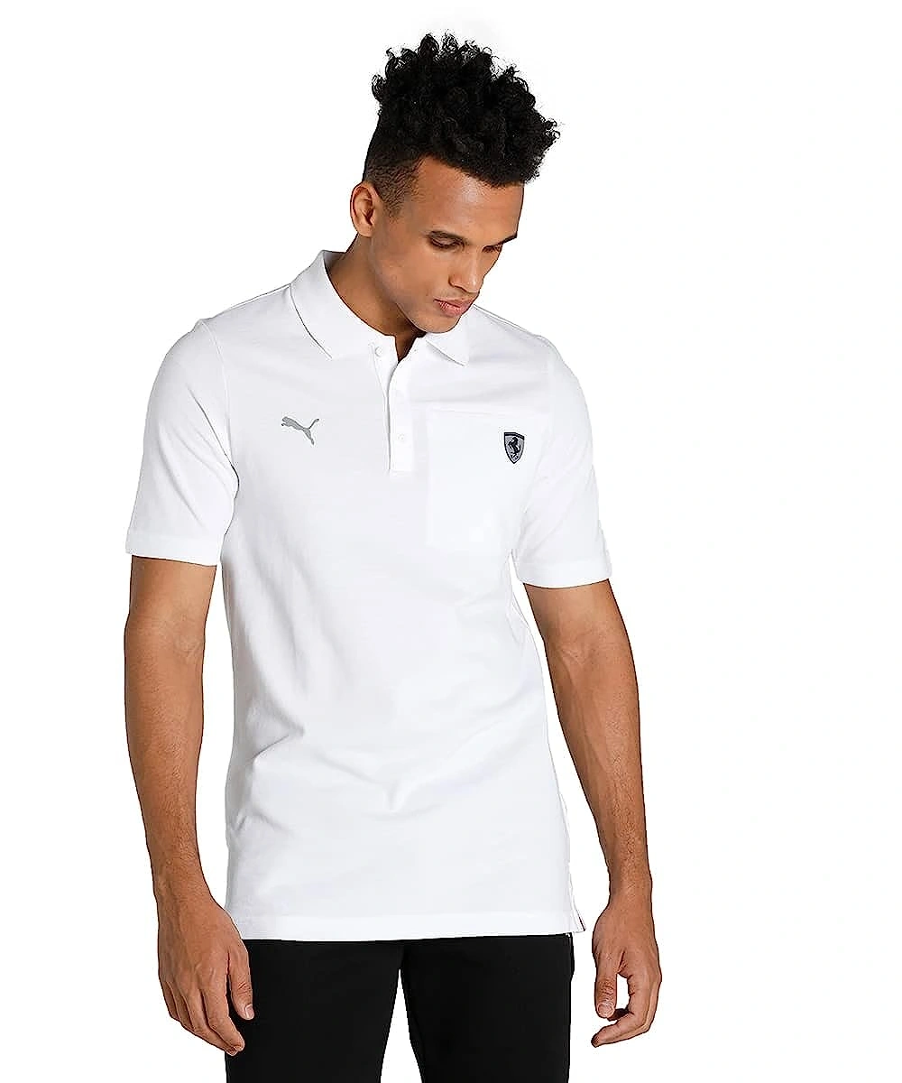 PUMA Scuderia Ferrari Style Men's Polo Shirt-XL-White-1