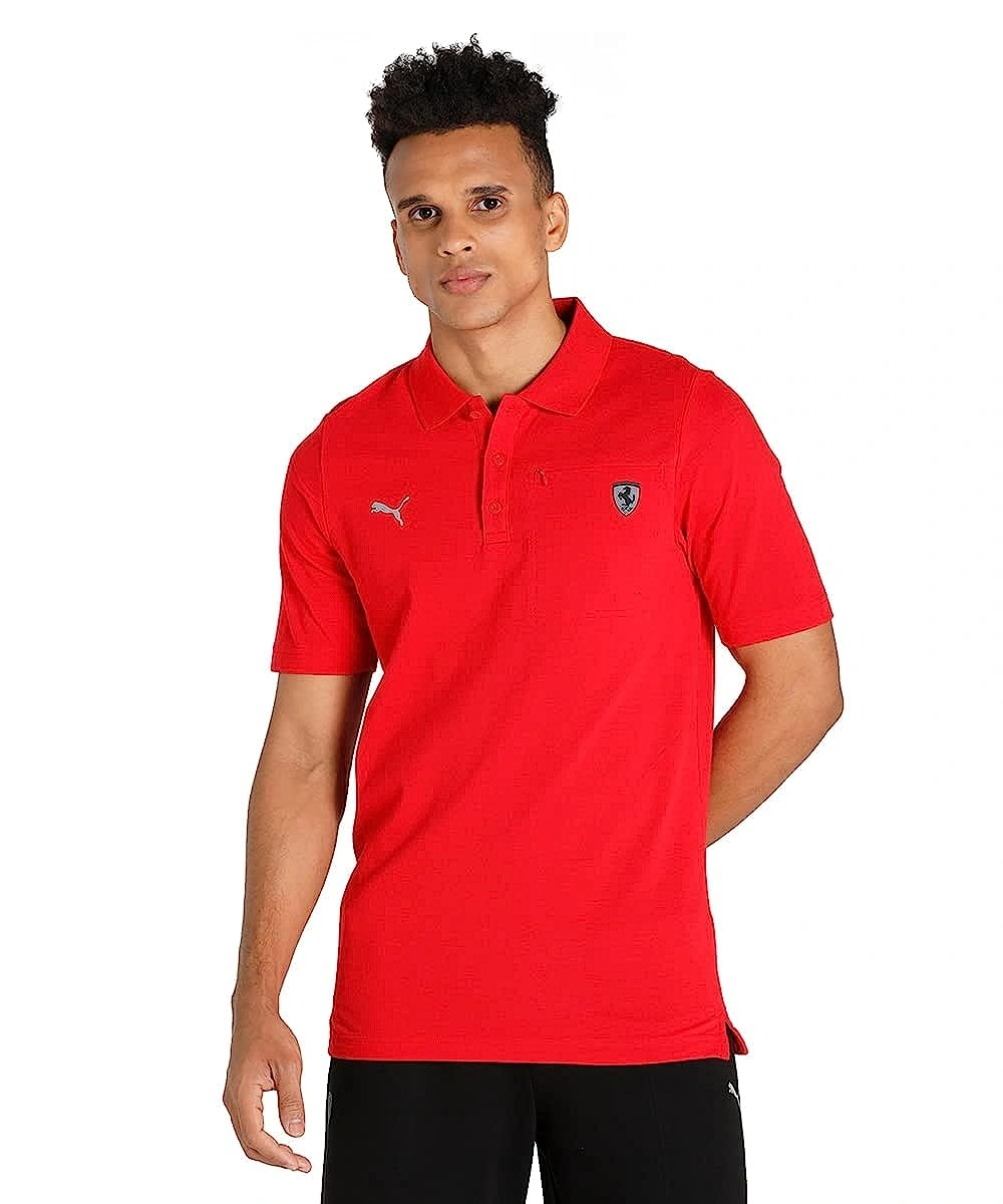 PUMA Scuderia Ferrari Style Men's Polo Shirt-M-Red-1