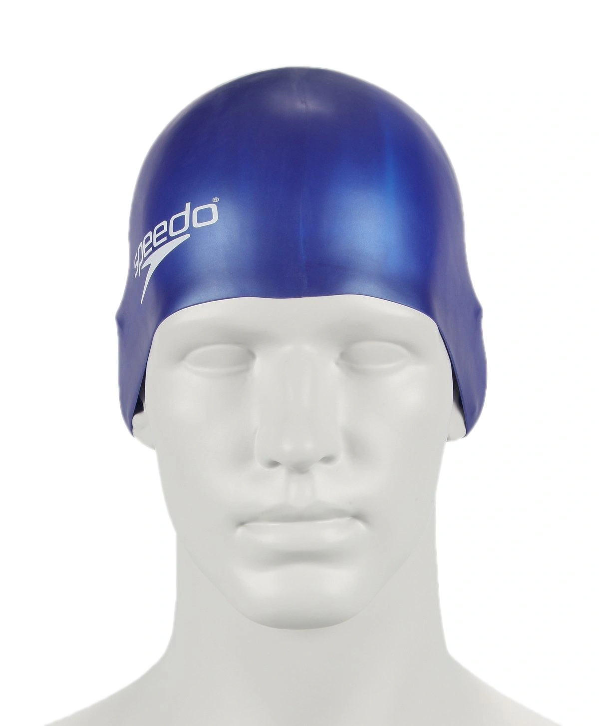 SPEEDO 8709900002 Junior Plain Moulded Silicone Swim Cap-BLUE-JR-1