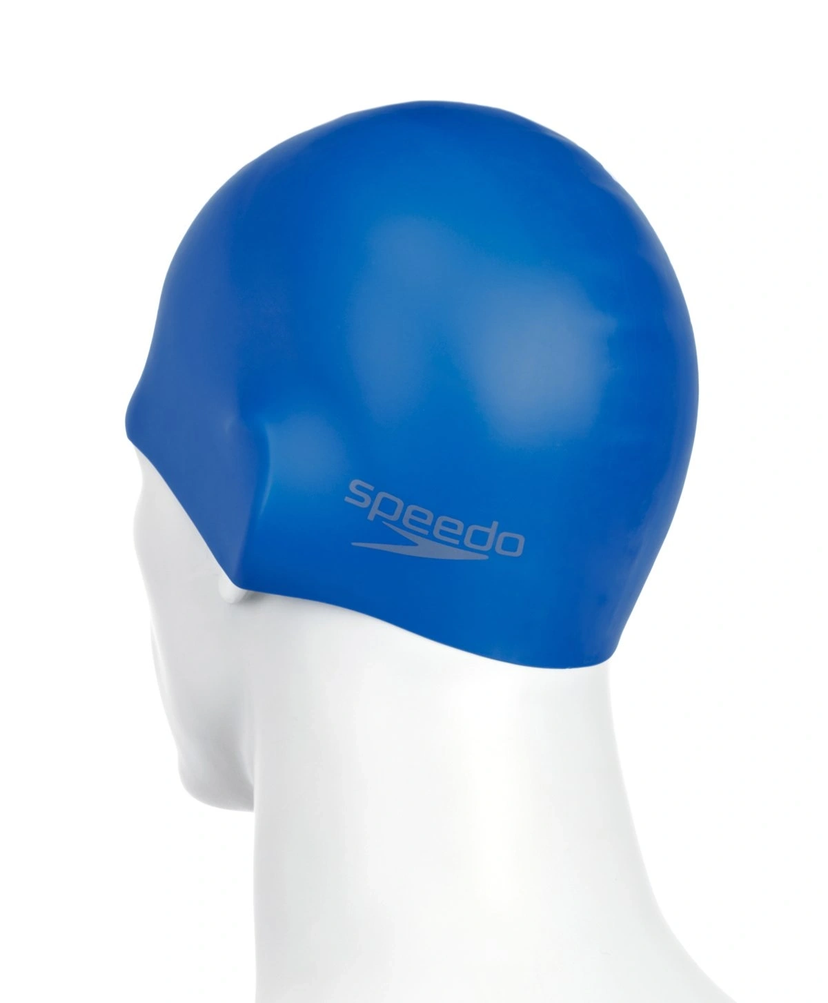 Speedo Unisex-Adult Plain Moulded Silicone Swimcap-BLUE-SR-5