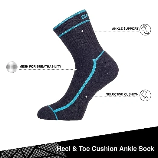 Adidas Men's Low Cut and Ankle Length Cotton Blend Socks - 3 Pair: Ultimate Comfort and Style for Everyday Wear and Sports-BLACK-ANTHRA-MEL-WILD TEAL-6