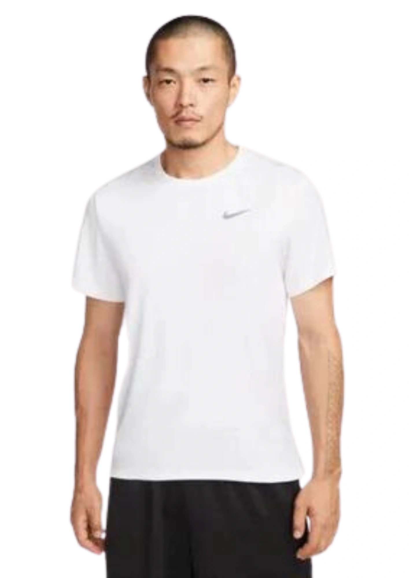 Nike Men Dri-FIT UV Miler Short-Sleeve Running Top-M-White-1