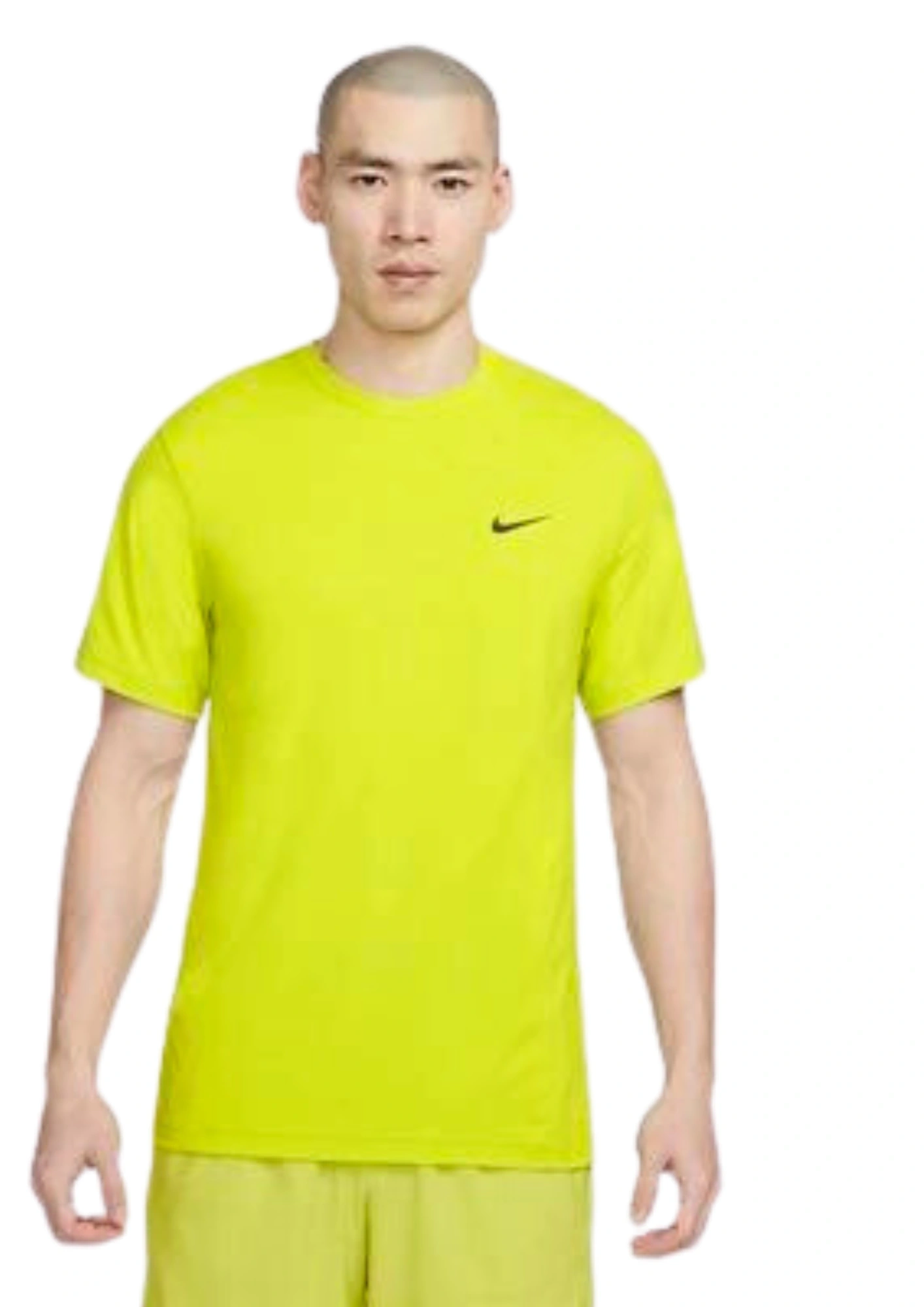 Nike Men Dri-Fit Uv Hyverse Short-Sleeve Fitness Top-L-Green-1