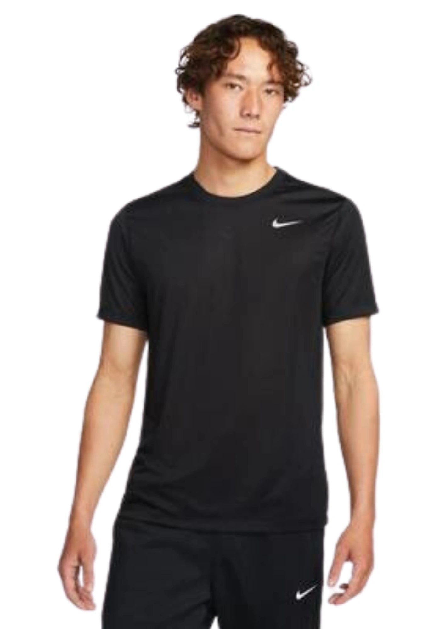 Nike Men Dri-FIT Fitness Short Sleeve Training T-Shirt-L-Black-1