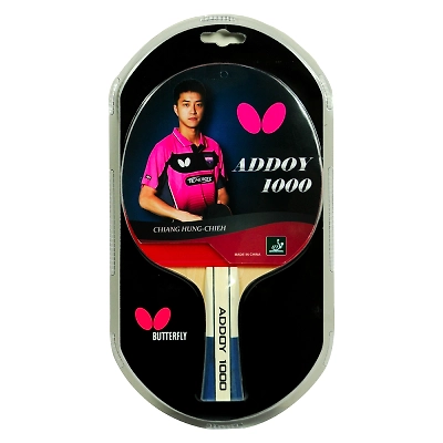 Butterfly Addoy 1000 Shakehand Ping Pong Paddle: Beginner-Friendly Table Tennis Bat with Maximum Control and Spin-49113