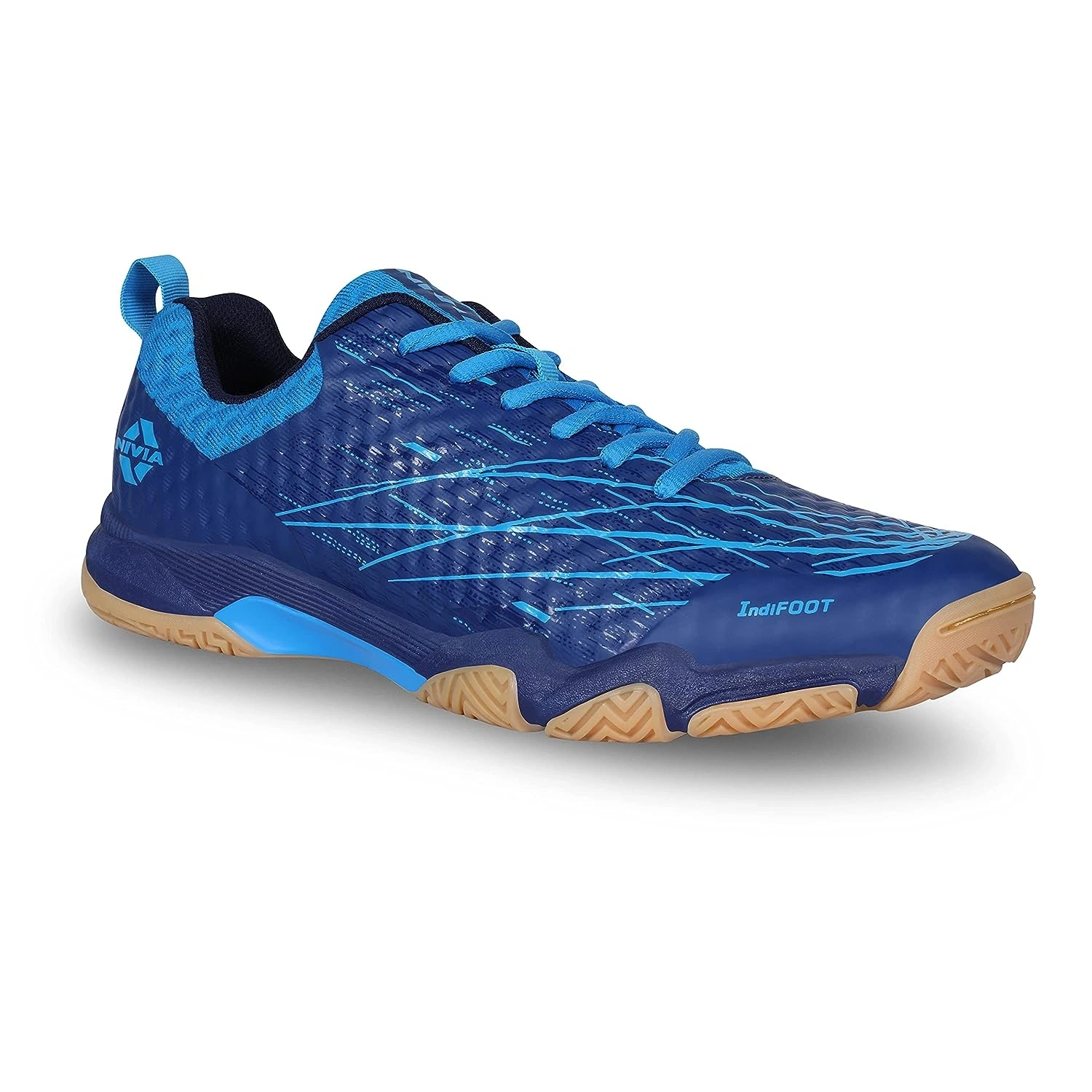 Nivia Powerstrike 3.0 Badminton Shoes-10-BLUE/BLACK-4