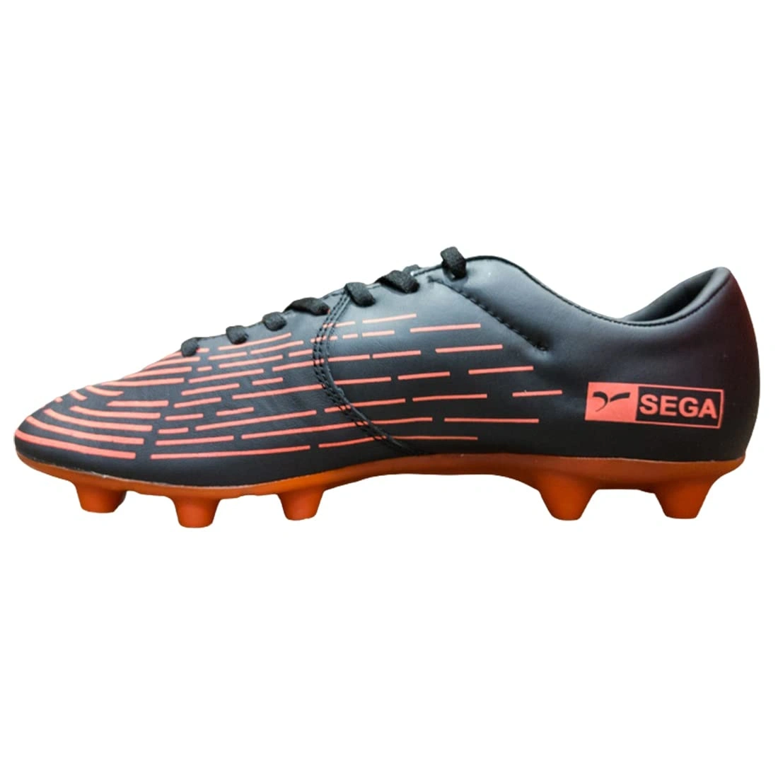 Sega Spectra Leather Football Shoes-BLACK / RED-10-1