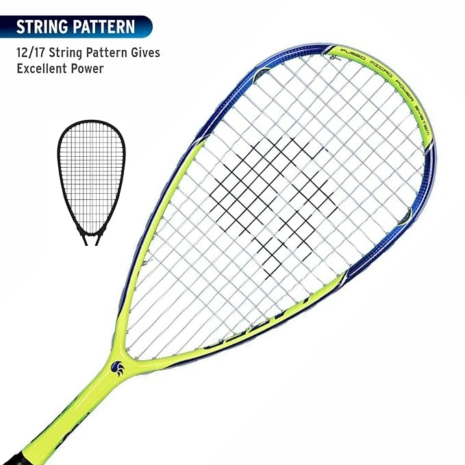 DSC Lazer Aluminum Squash Racquet (Strung): High-Performance Squash Racquet for Aggressive Players Seeking Power and Efficiency-GREEN/BLUE-2