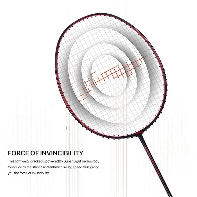 Li-Ning Wind Lite Stealth Strung Badminton Racquet (Black/Red) -BLACK / RED-FS-4