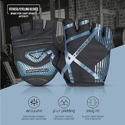 Nivia Taipen 2.0 Fitness Gloves -BLUE-M-2