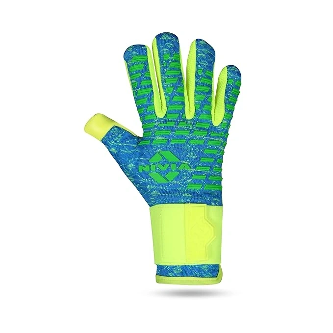 Nivia Latex Ashtang Goalkeeper Gloves -SKY BLUE/ F.GREEN-S-2