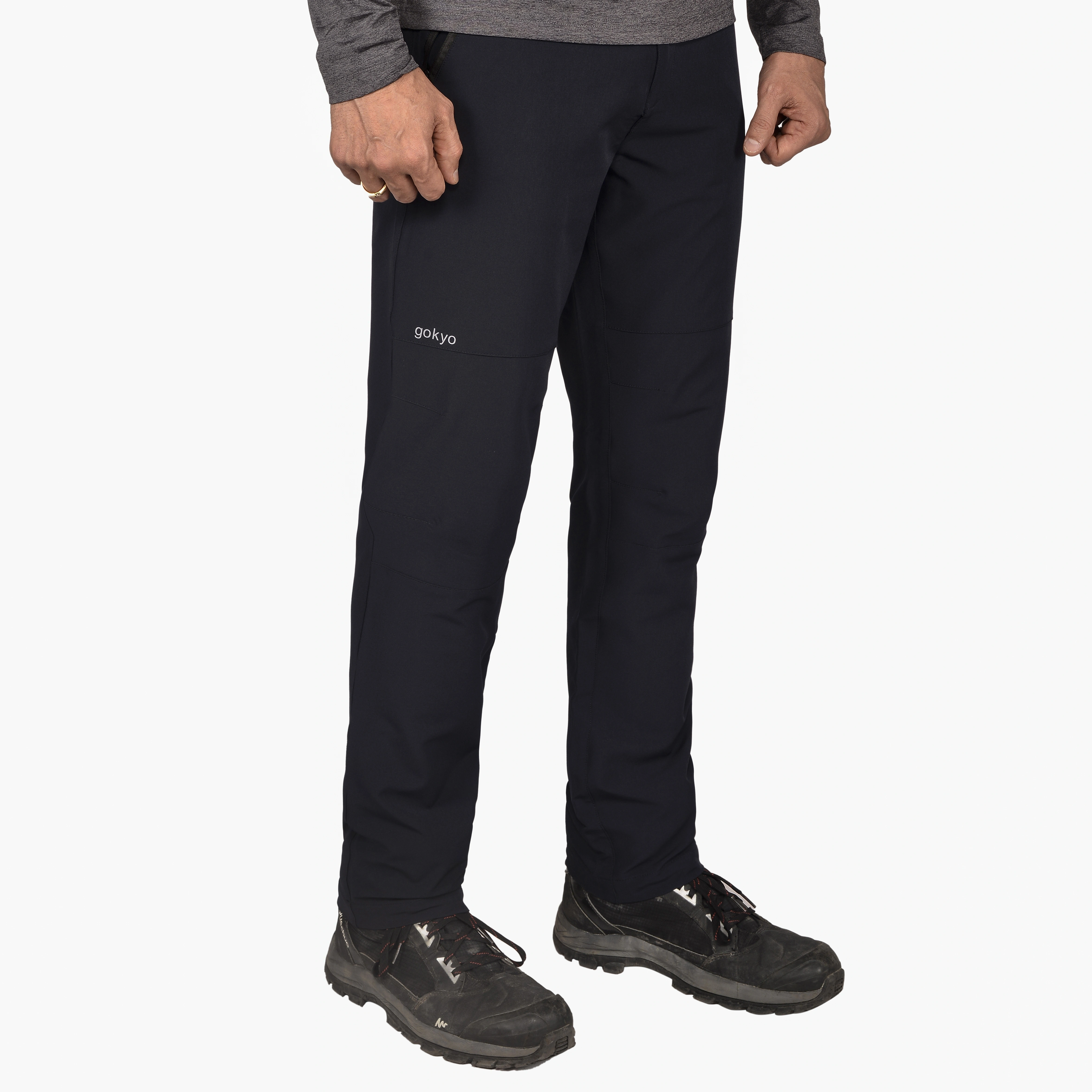 Munnar All Weather Trekking Pant: Men's Dry-Fit Hiking Pants with 2-Way Stretch and Zippered Pockets-Black-30-2