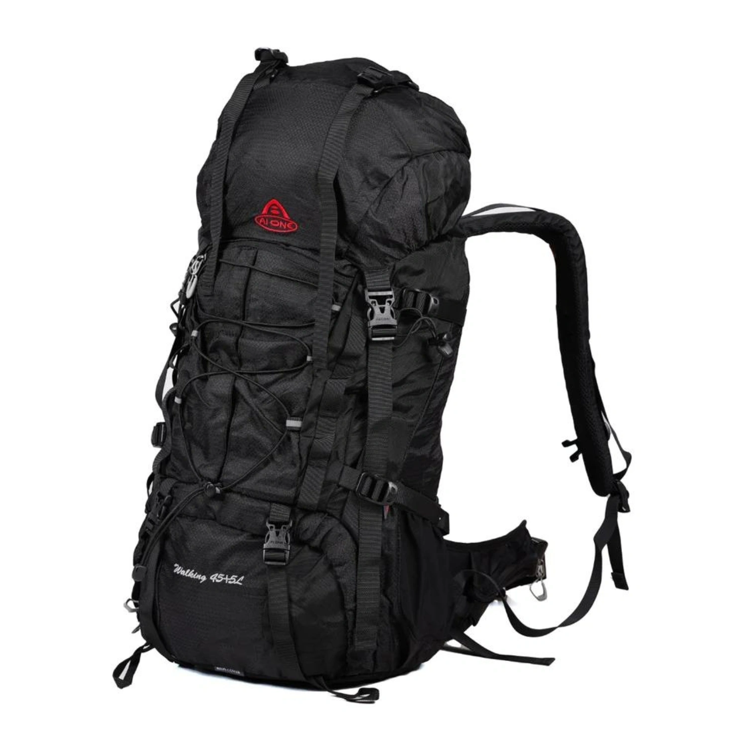 Pro Trekking Backpack 45 + 5 Liters: Premium Ripstop Nylon Backpack with Rain Cover and Pro-Level Back Support-230245