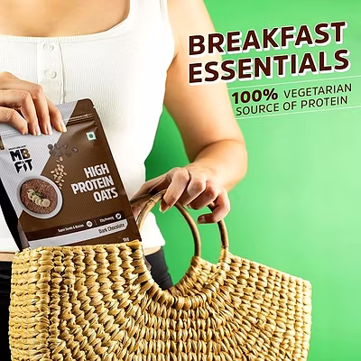 MuscleBlaze Fit High Protein Oats, 1 kg, Dark Chocolate: 22g Protein, Rolled Oats, Breakfast Cereal for Weight Management-DARKCHOCOLATE-1kg-2