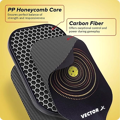 Vector X Pickle Bat, Lightweight Carbon Fiber-BLACK-One Size-1