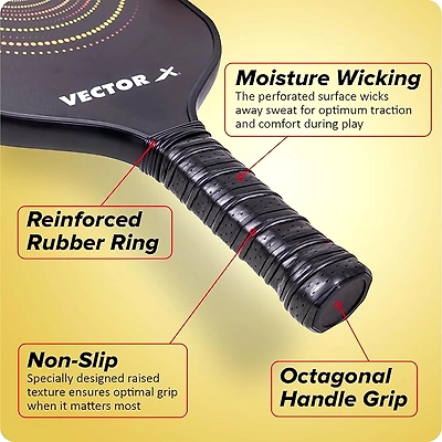 Vector X Pickle Bat, Lightweight Carbon Fiber-BLACK-One Size-2