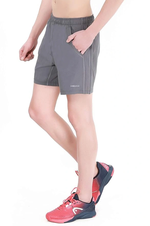 HEAD HPS-1096 Men's Polyester Badminton Shorts -GREY-L-2