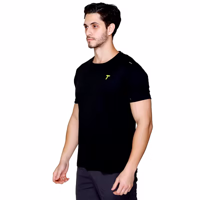 TOTAL Quick Dry Sports T-Shirt for Men-BLACK-M-1