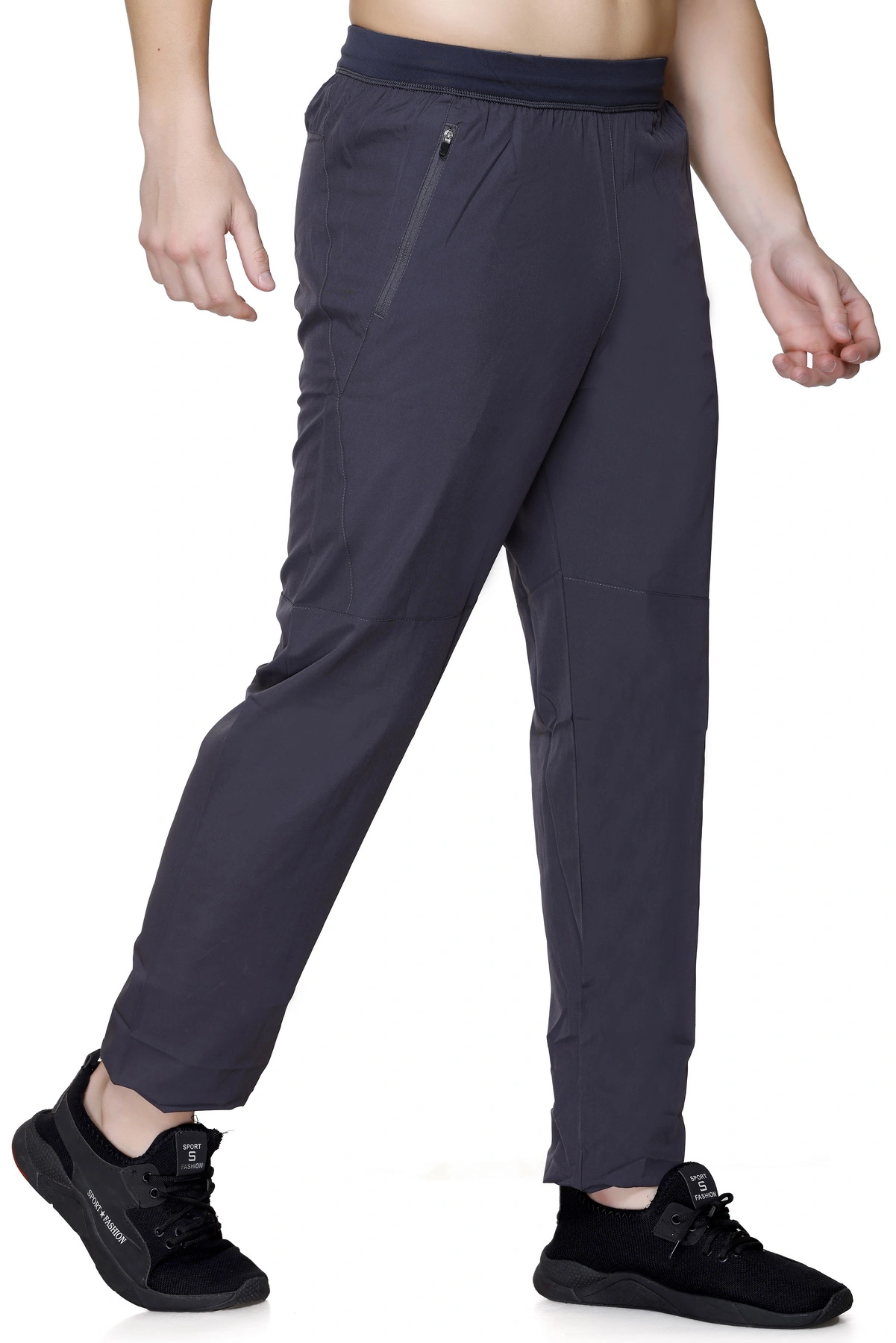 Total Men's Stretchable Track Pants 2116 | Ideal for Gym &amp; Yoga Wear-GREY-L-2