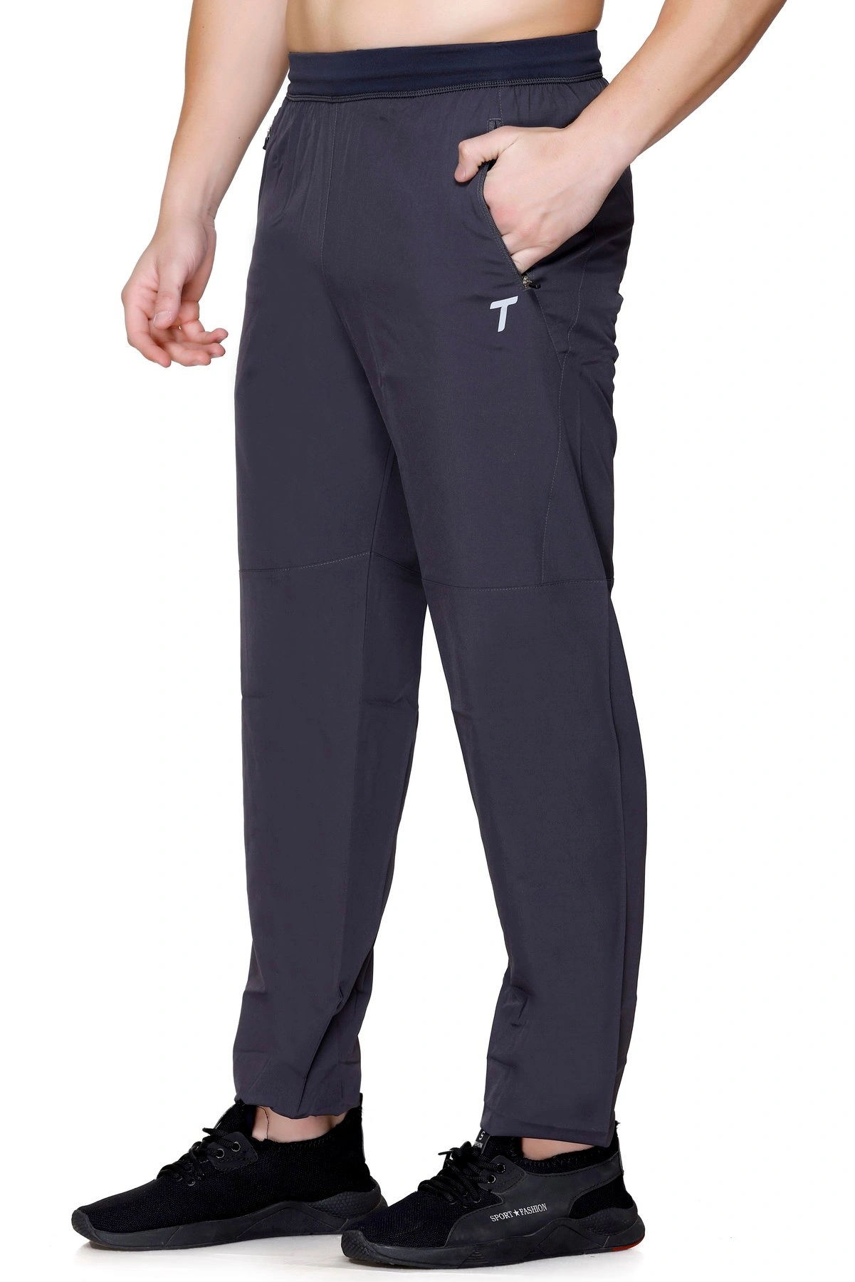 Total Men's Stretchable Track Pants 2116 | Ideal for Gym &amp; Yoga Wear-M-GREY-1