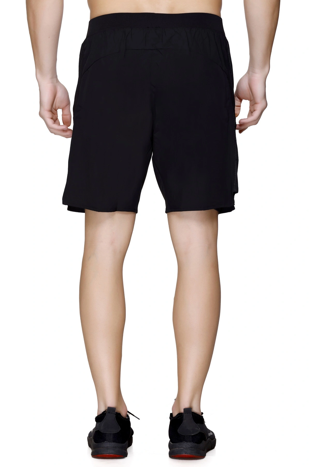 Total Men's 8144 Active Shorts | Relaxed Fit with Elastic Waistband for Summer Adventures-L-BLACK-3