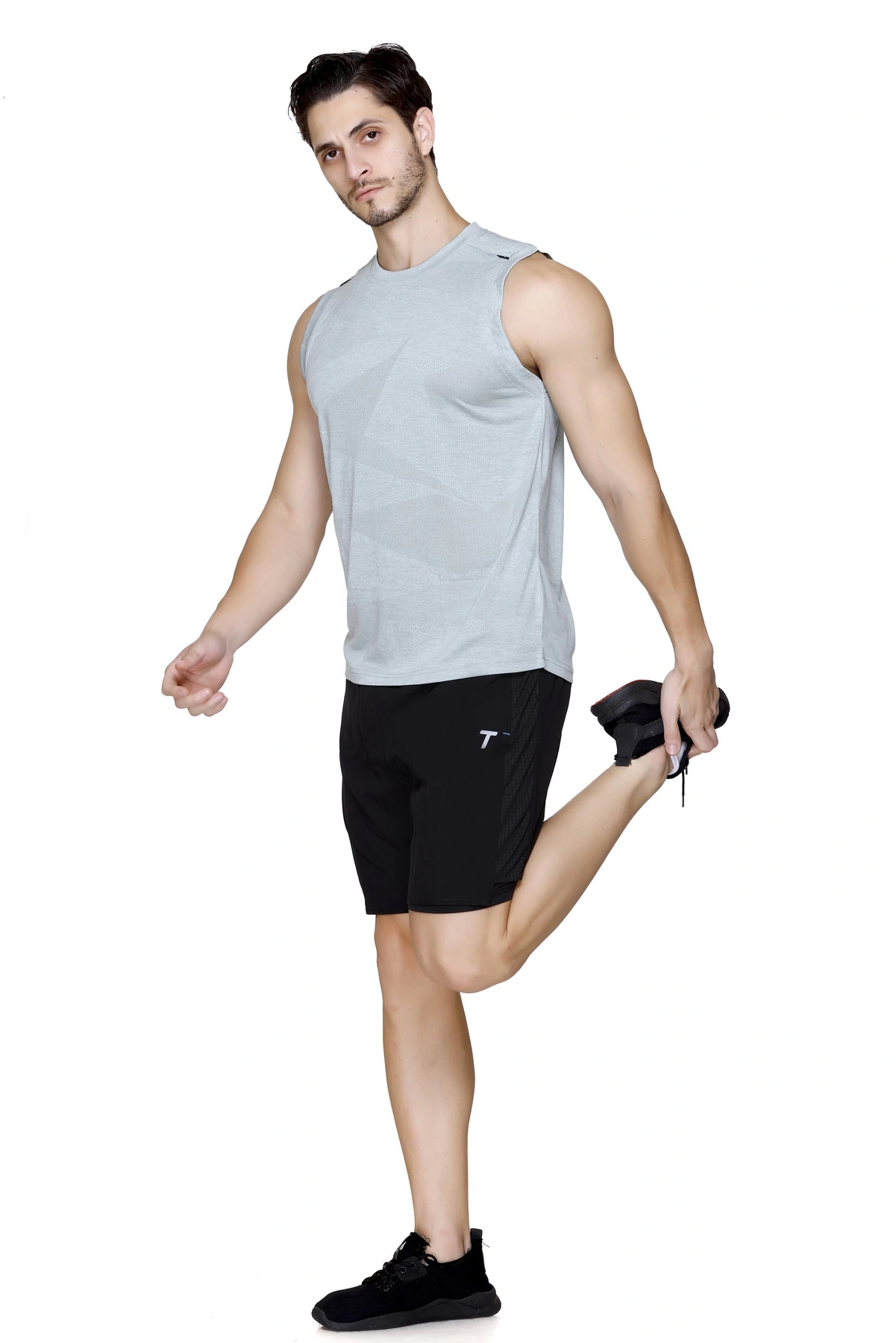 Total Men's 8144 Active Shorts | Relaxed Fit with Elastic Waistband for Summer Adventures-L-BLACK-5