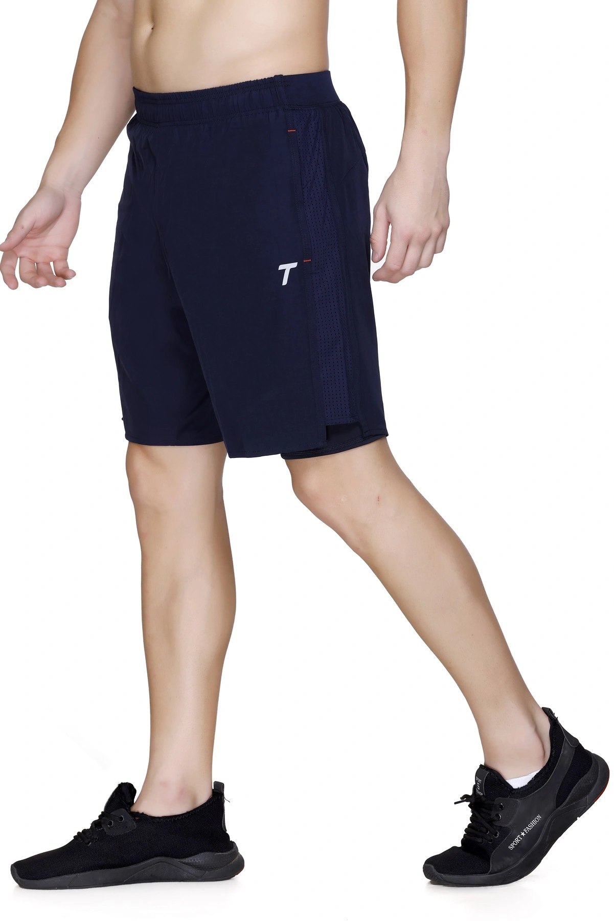 Total Men's 8144 Active Shorts | Relaxed Fit with Elastic Waistband for Summer Adventures-L-NAVY-1