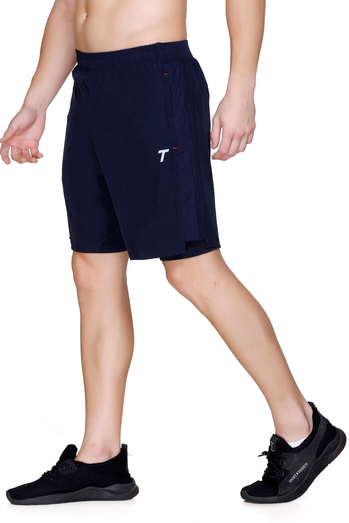 Total Men's 8144 Active Shorts | Relaxed Fit with Elastic Waistband for Summer Adventures-M-NAVY-1