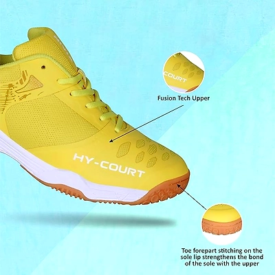 NIVIA HY-Court 2.1 Badminton Shoes for Men-YELLOW-8-3