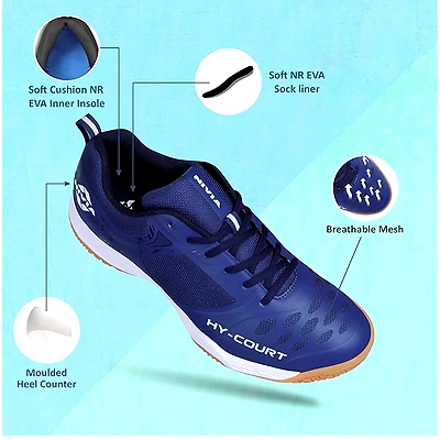NIVIA HY-Court 2.1 Badminton Shoes for Men-7-NAVY / BLUE-2