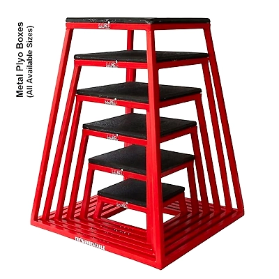 USI UNIVERSAL THE UNBEATABLE Metal Plyo Box-RED &amp; BLACK-24 INCH-2