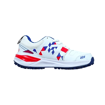 TOTAL PS-Blaster Cricket Rubber Spike Shoes-11-WHITE-RED-BLUE-1